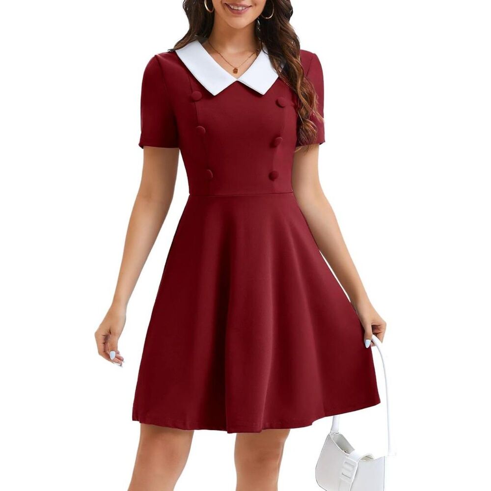 Brand New Bbonlinedress 1950s Vintage Peter Pan Collar Cocktail Dress